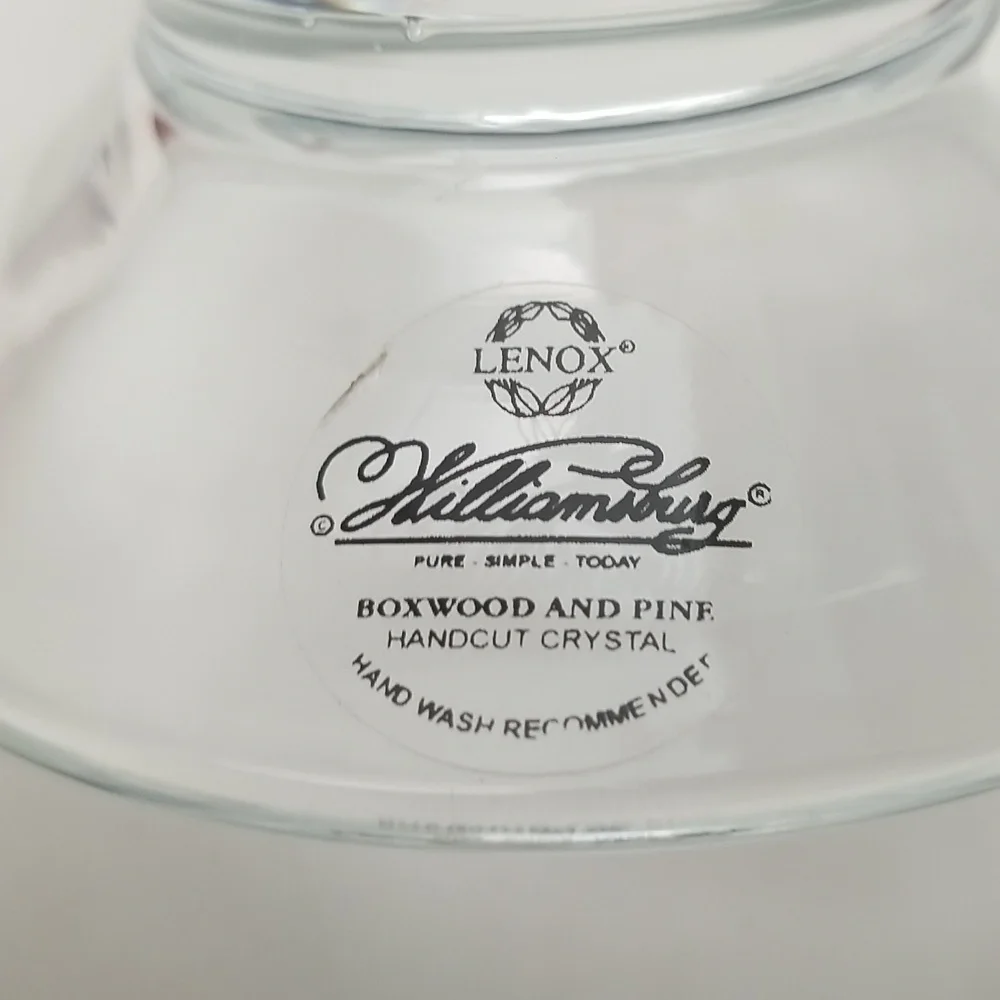 Lenox Williamsburg Boxwood & Pine Handcut Crystal Fruit Bowl